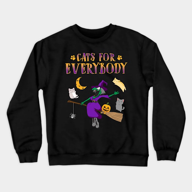 Cats For Everybody Crewneck Sweatshirt by KsuAnn